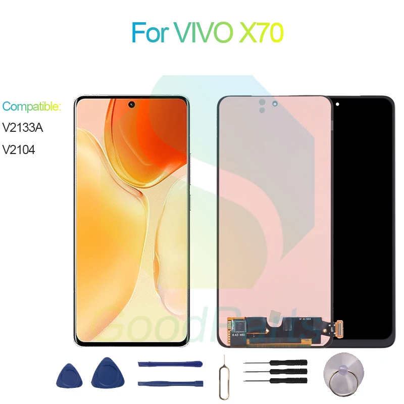 

For VIVO X70 Screen Display Replacement 2376*1080 V2133A, V2104 For VIVO X70 LCD Touch Digitizer