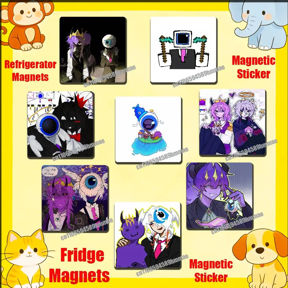 

For Wemmbu Eggchan Tax Duo Fridge Freezer Refrigerator Magnets Kitchen Metal Cabinet Magnetic Sticker Card