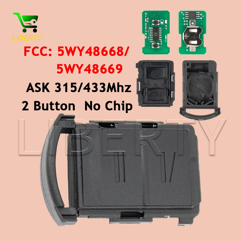 

Liberty 5WK48668/5WK48669 No Chip For Vauxhall For Opel Corsa C Meriva Tigra Combo Van ASK 315/433.9MHz Remote Car Key Fob