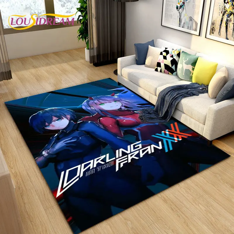 Null Zwei LIEBLING In Die FRANXX Anime Bereich Teppich, Teppich Teppich für Wohnzimmer Schlafzimmer Sofa Fußmatte Dekoration, kind Nicht-slip Boden Matte