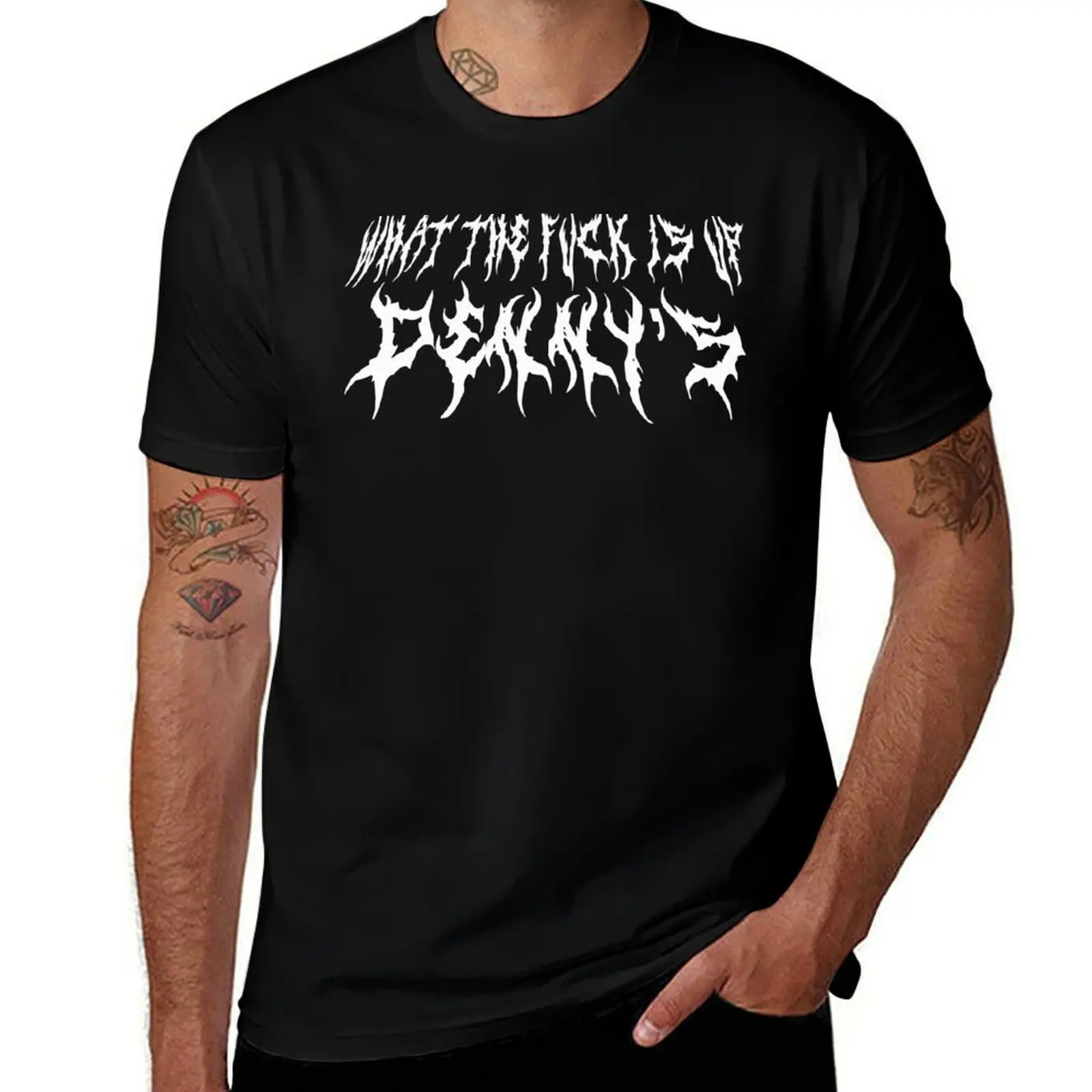 

What The F*** Is Up Dennys Metal Font T-Shirt vintage essential t shirt tees aesthetic clothes Men's t-shirts