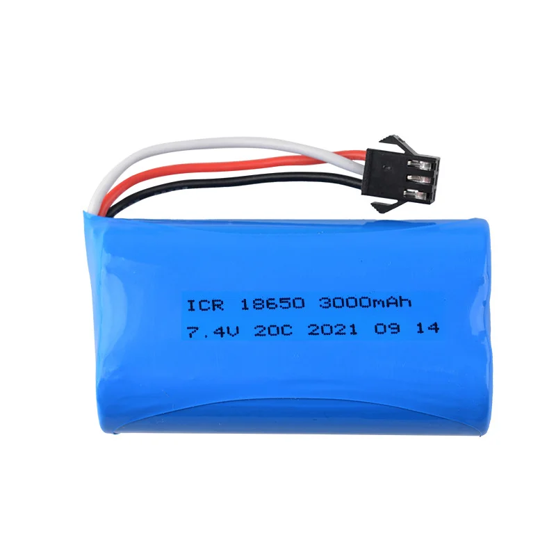 Akumulator Lipo 7.4V 3000mAh 20C do MJX T40 T40C Q46 Wltoys 10428 /12428/12423 RC Car Części zamienne 2s 7.4v 18650 Akumulator