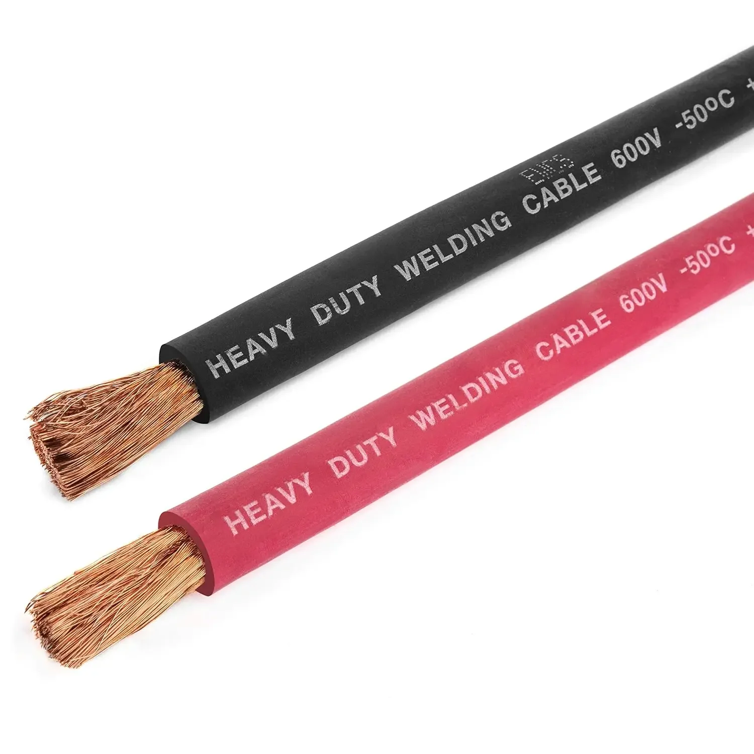 2 Gauge Premium Welding Cable Black + Red Combo Pack - 20 Feet of Each - Made in USA