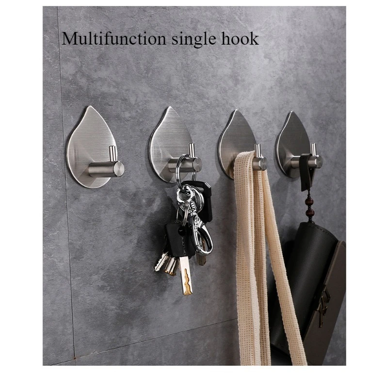 

4-Pack Self-Adhesive Stainless Hooks -No Drill Heavy Duty Wall Hangers for Bathroom/Kitchen,Holds10lbs Each bathroom accessories