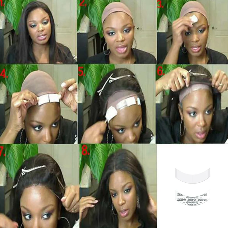 360Pc No-Shine Wig Tape Double Adhesive Hair Extension Tape Strips Waterproof For Toupee/Lace Front Wigs Film Bonding