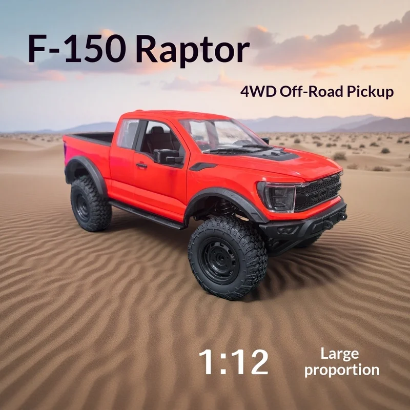 Coche RC F150 1:12 HONGXING, Camioneta Raptor de Simulación, Escala Completa, 4WD, Todoterreno, Modelo de Camioneta para Escalar, Regalos de Cumpleaños para Niños