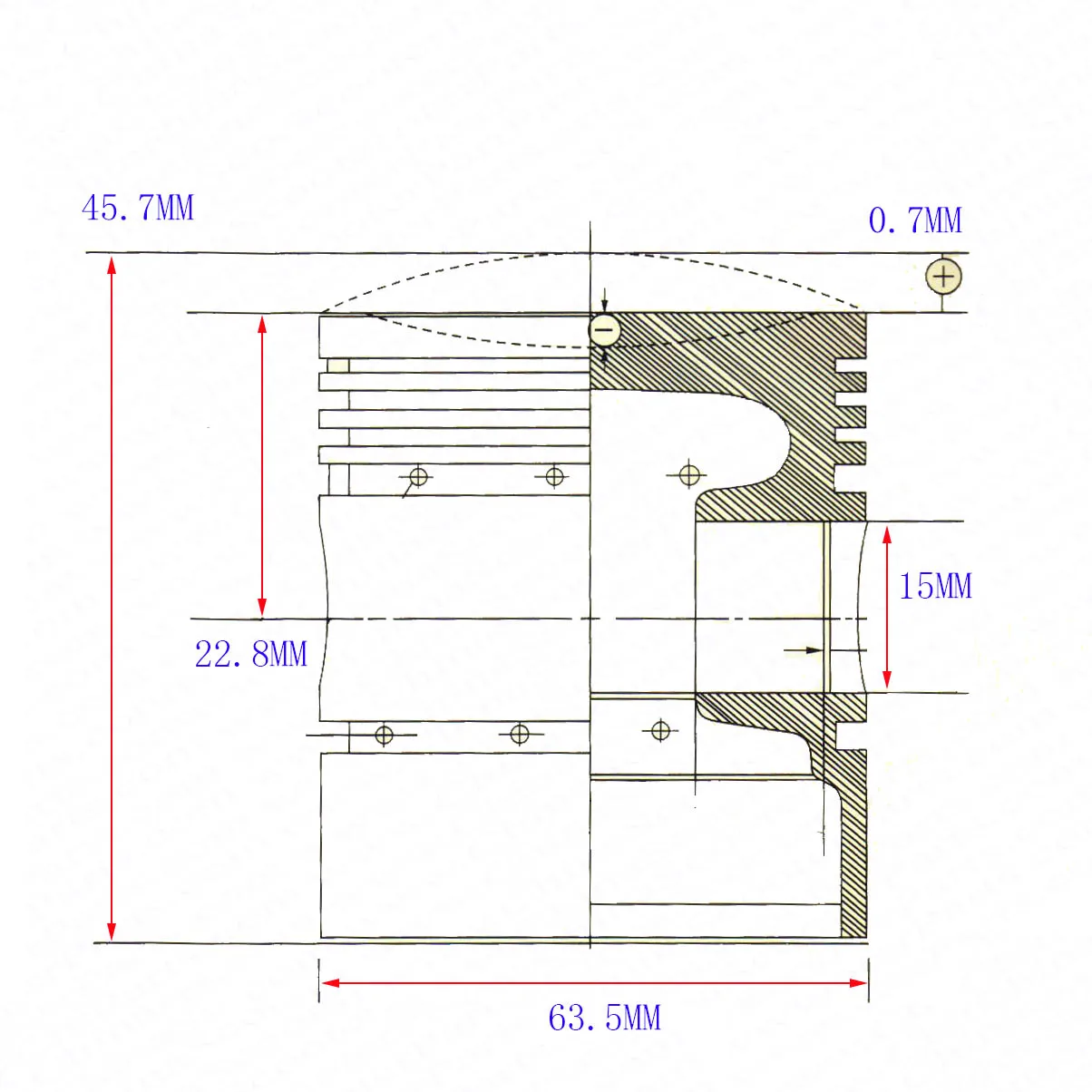 63.5mm Cylinder Piston Ring Gasket Kit Water 200CC Zongshen Shineray Bashan Taotao  Dirt Bike Pit  ATVs Quad