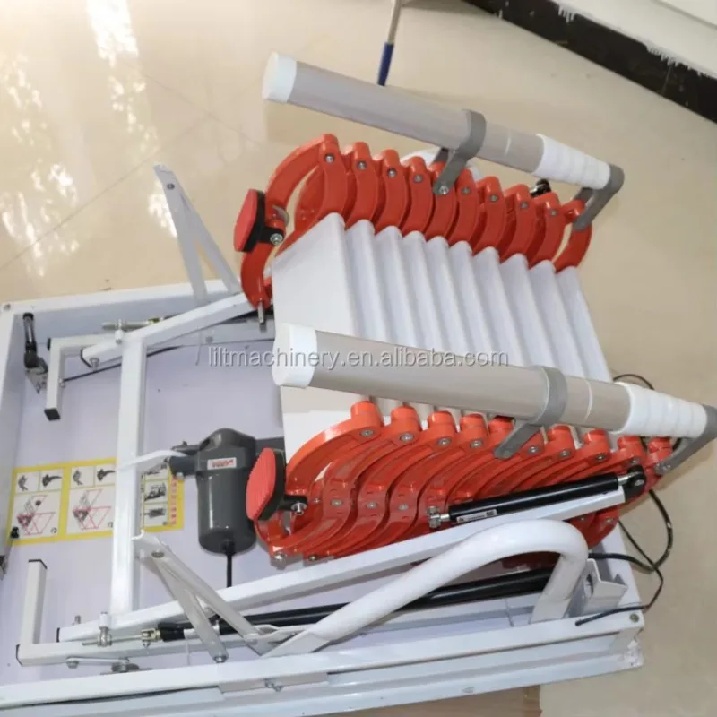 High Quality Modern Electric Remote Control Folding Telescopic Steel Loft Ladder Handrail Automatic Attic Stairs European Motor
