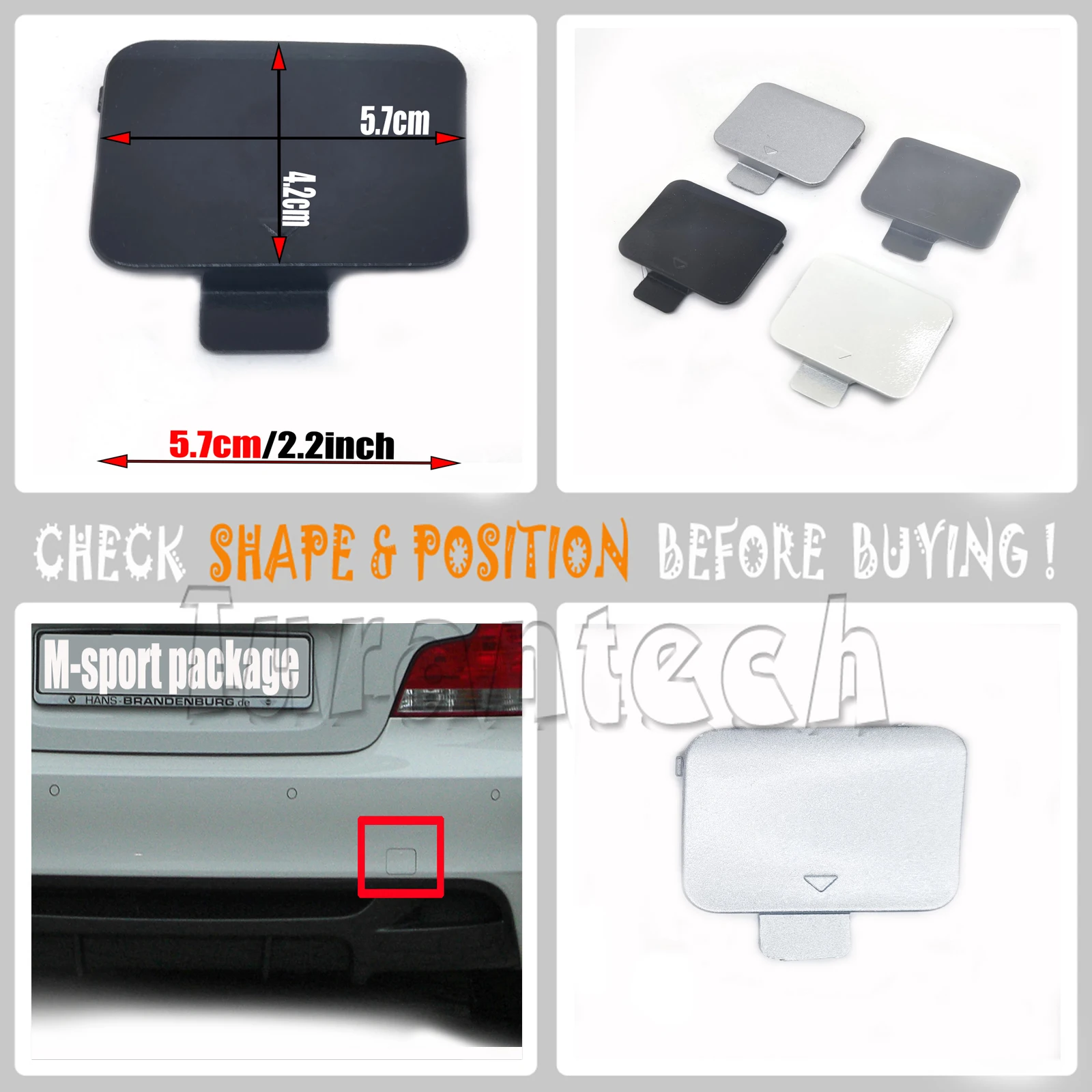 

51127892601 подходит для 07-15 BMW1 M-Sport E82 Coupe E88 трансформер 125i 128i 135i задний крюк буксировочная крышка бампер