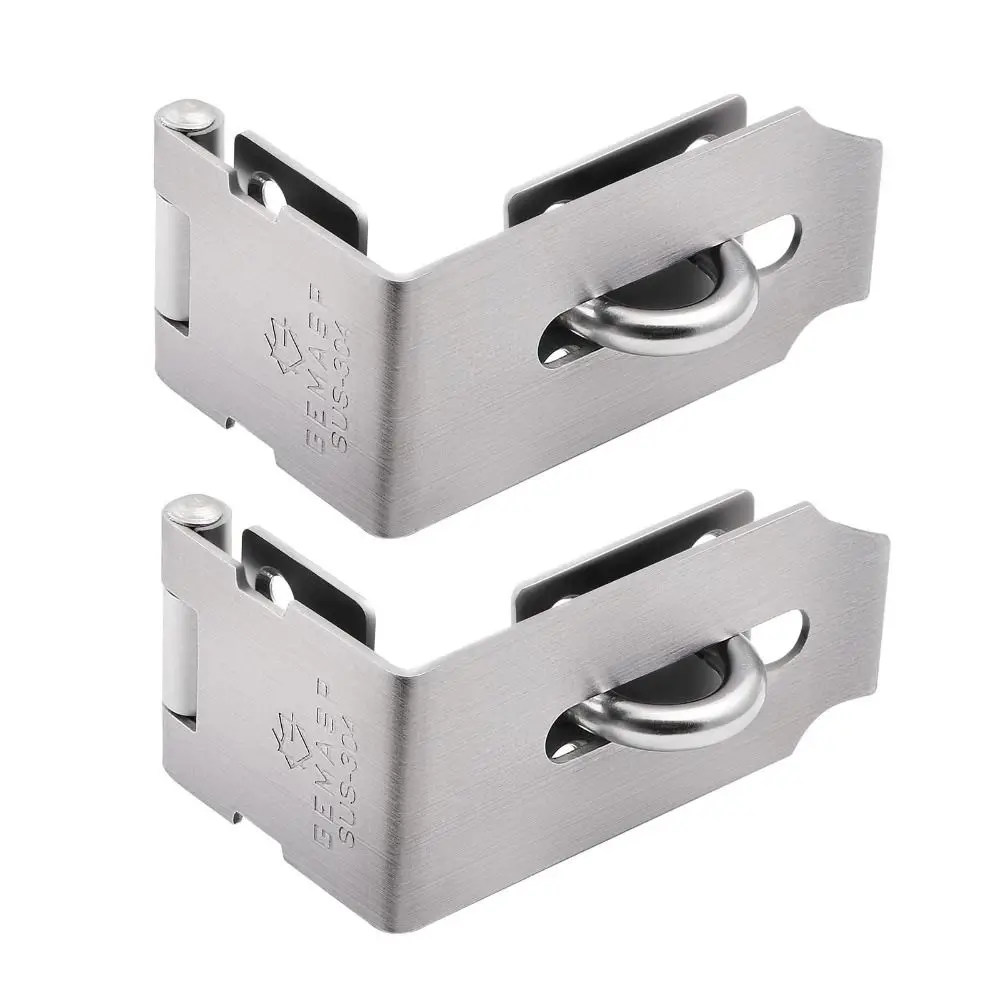 

Durable 90° Padlock Hasp Anti-theft Sturdy Lock Plate Buckle Stainless Steel Safety Clasp Lock Desk