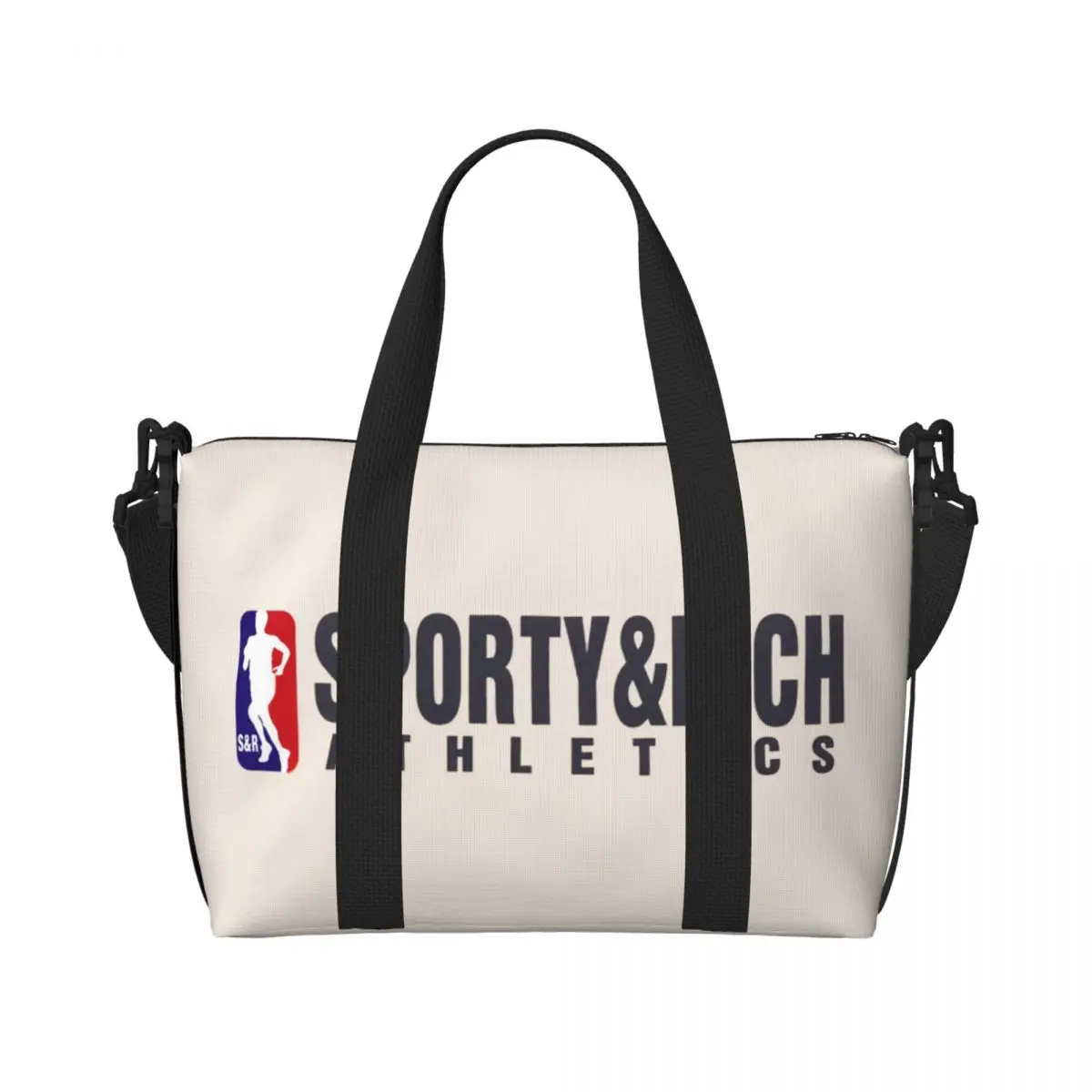 Custom Large Sporty & Richs Logo Tote Bag for Women Shopper Shoulder Gym Beach Travel Bag