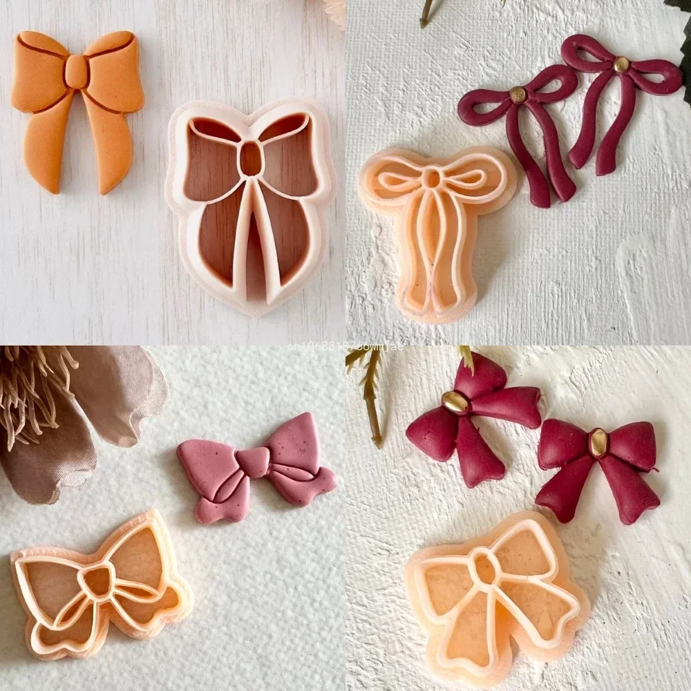 Bow Clay Cutters Valentine's Day Romantic Bowknot Polymer Clay Earring Moulds Dangle Pendant Jewelry Cutting Molds