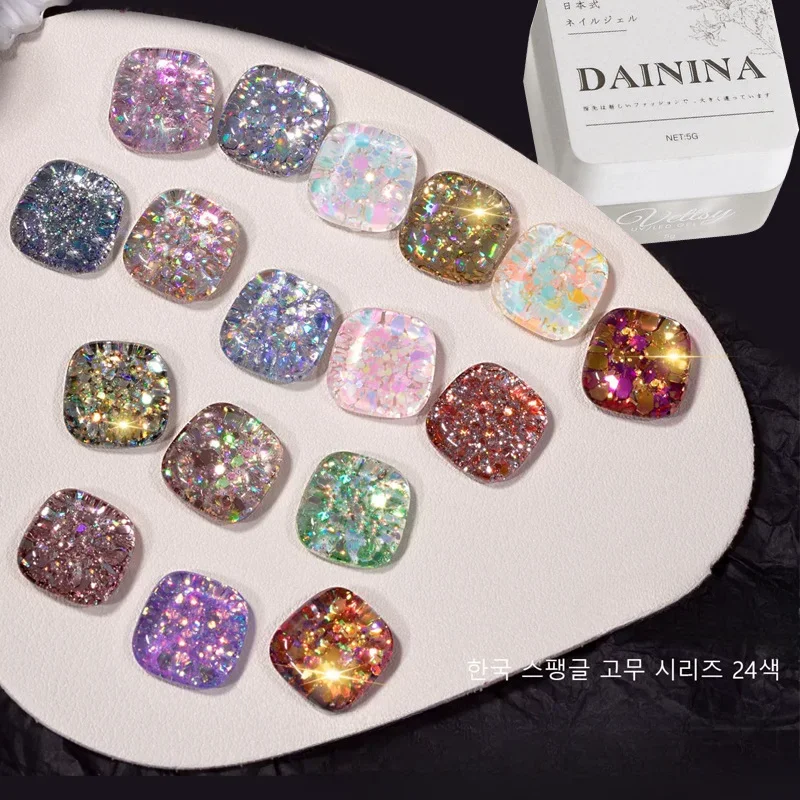 18Color Glitter Gel Nail Polish Soak Off Sequins UV LED Gel Semi-Permanent Enamels for Nail Salon Manicure Luxury Pretty Gel