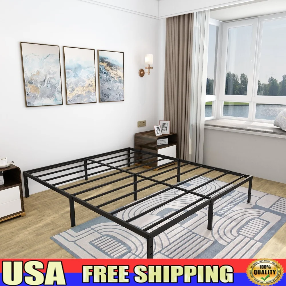 

Металлический каркас кровати размера «queen-size», сверхмощная опора, коробчатая пружина не требуется, прочная железная конструкция под местом для хранения вещей в кровати