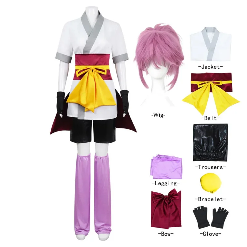 

Machi Komacine Cosplay Costume Pink Wig Halloween Carnival Costumes for Women Anime Cosplay Outfits Dress