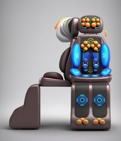 Shiatsu Neck Massager with Heat Full Back Kneading Rolling Massage Chair Pad with Height Adjustment Calf Vibration Black Brown