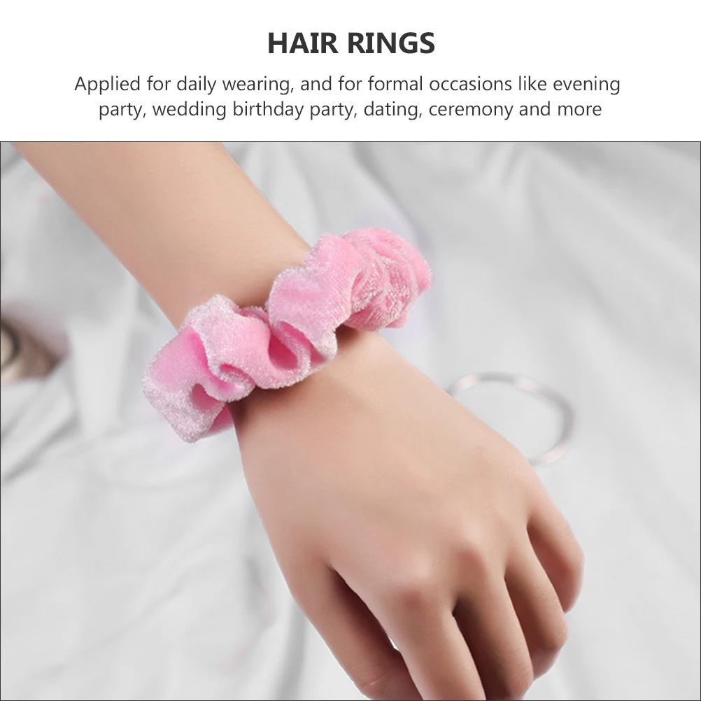 

15pcs Velvet Hair Ties Scrunchy Elastic Bands Guest Baby Accessories for Girls Stretchable Seamless Design Wedding Party