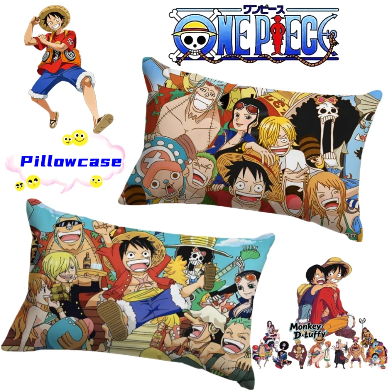 One Piece Monkey D. Roronoa Zoro Cartoon-Kissenbezug, niedlicher, bequemer und weicher, abnehmbarer Kissenbezug für Zuhause und Wohnheim – Detail 1