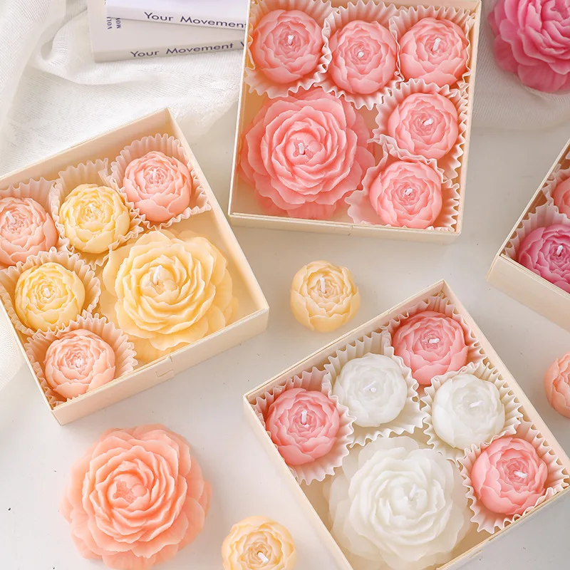 Floral Scented Candle Gift Box Valentine's Day Gift Birthday Candle Gift Floating Candles Decoration