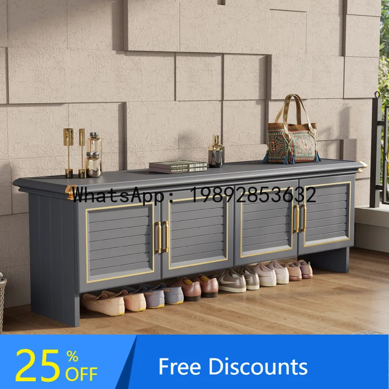 

CZ Shoe Changing Bench Outdoor Entrance Simple Modern Waterproof Sunproof Villa Entrance Storage Cabinet Household Shoe Cabinet