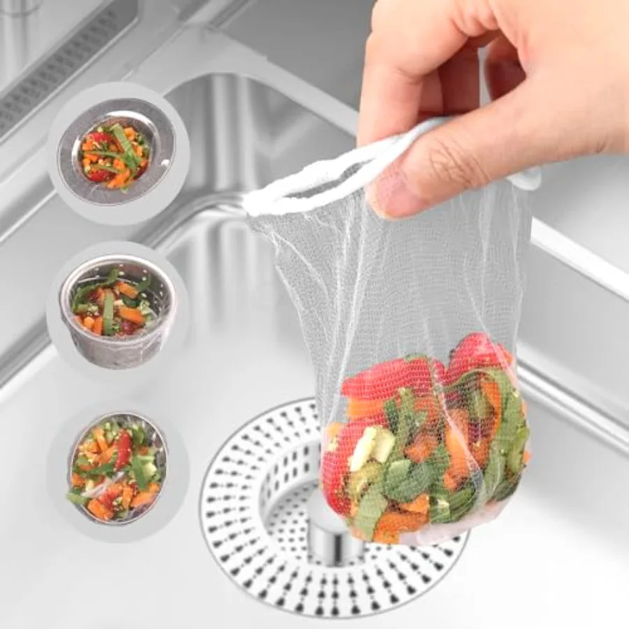 

PCS Kitchen Sink Strainer Mesh Bag Suitable for Various Sizes of Sink Strainers, Disposable Sink Net Strainer Filter Bags for S