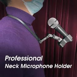 Professional Neck Microphone Holder Magic Tricks Adjustable Professional Magicians Accessories Stage Illusions Gimmicks Props