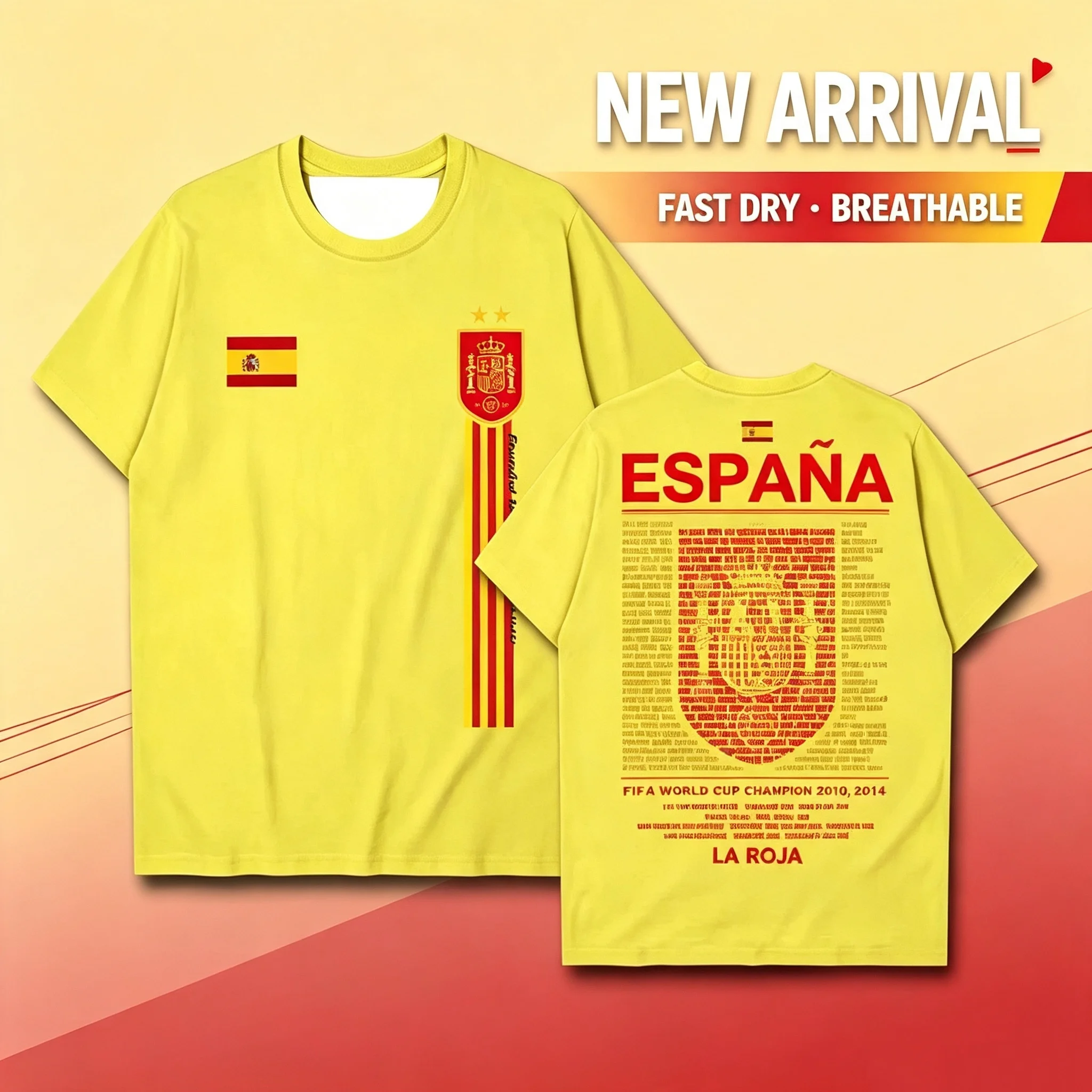 Uniforme de la Selección Española de Fútbol, Camiseta de Manga Corta, Camiseta de Cuello Redondo para Hombre y Mujer, Camisetas para Niños, Jersey de Fútbol 2026