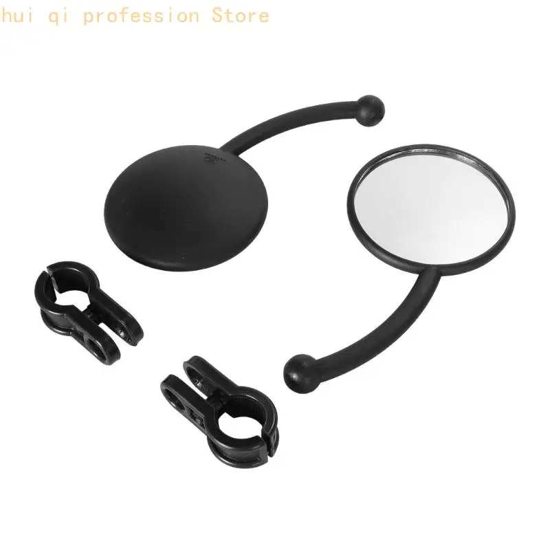 Clip-On-Spiegelpaar für Motorradlenker, 22-mm-Rundspiegel mit Metallschaft, Winkelgelenk und täglicher Straßenersatz H8WE – Detail 3