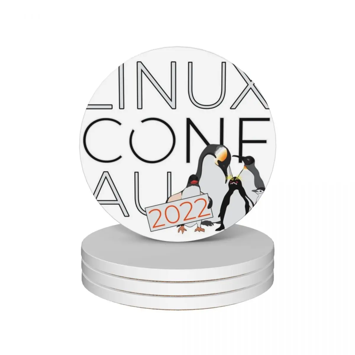 

linux.conf.au 2022 Community Ceramic Coasters (Set of 4) Tea cups for coffee mugs cup set holder Coasters