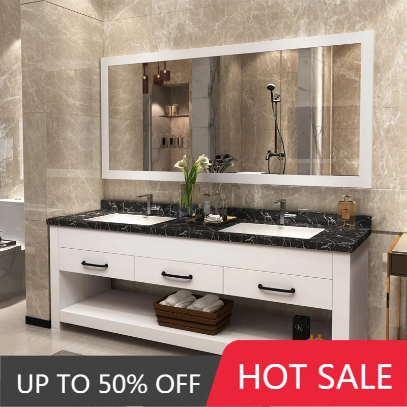Furniture Nordic Style Bathroom Sink With Cabinet Floor-to-Ceiling Modern Toilet Wash Basin Storage Furniture Piece for Bathroom