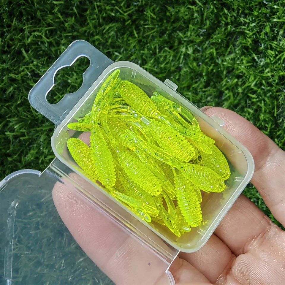 Swolfy  Fishing Soft Bait Worm Artificial Baits 36mm/0.4g 30pcs/Lot Rock Fishing Wobblers Leurre Souple Lure Perch Trout Lures