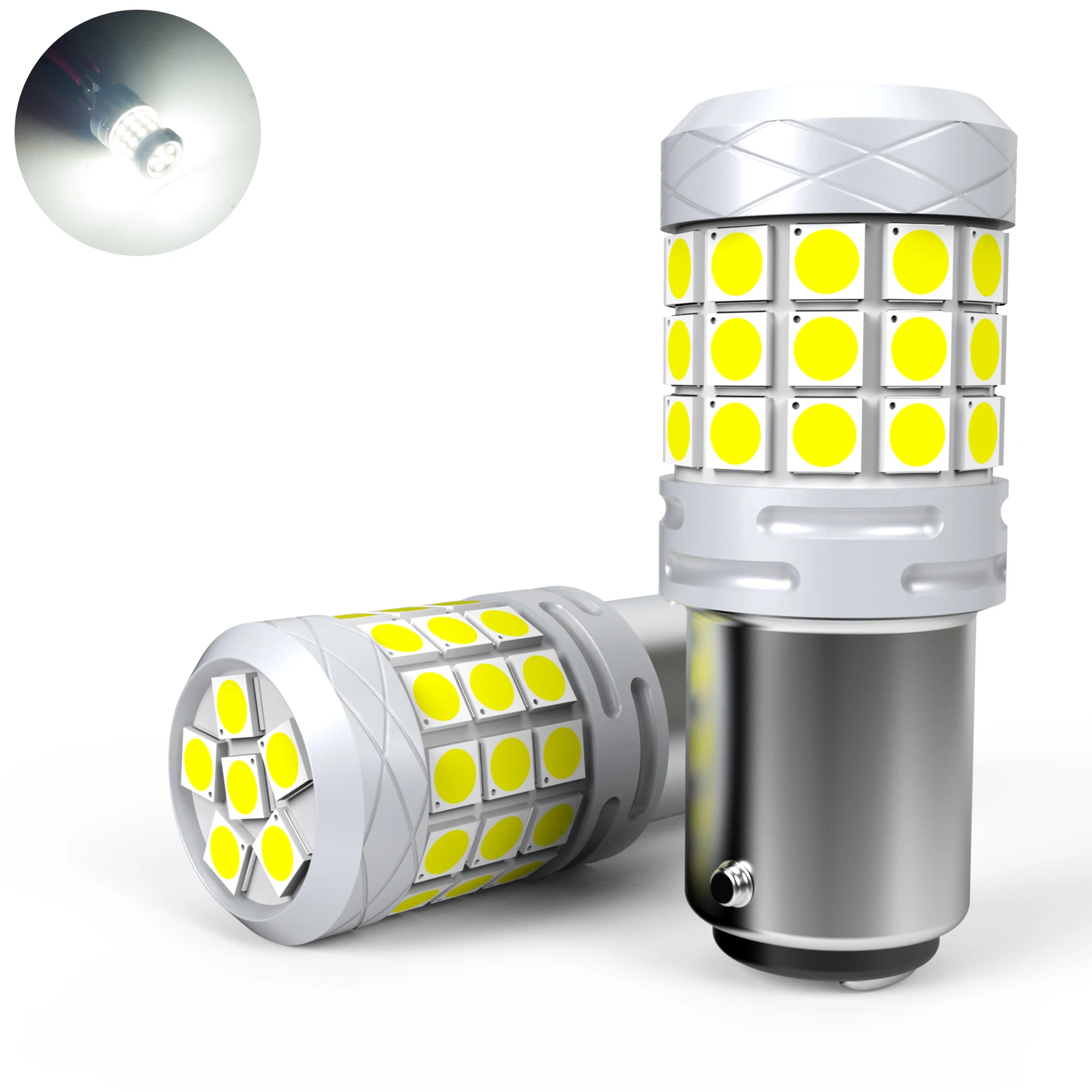 2 Stücke BAY15D LED 12 V 1157 P21/5 Watt LED Canbus Fehlerfrei DRL Auto Rückfahrlicht Parkpositionslampe Rot 6000 Karat Weiß
