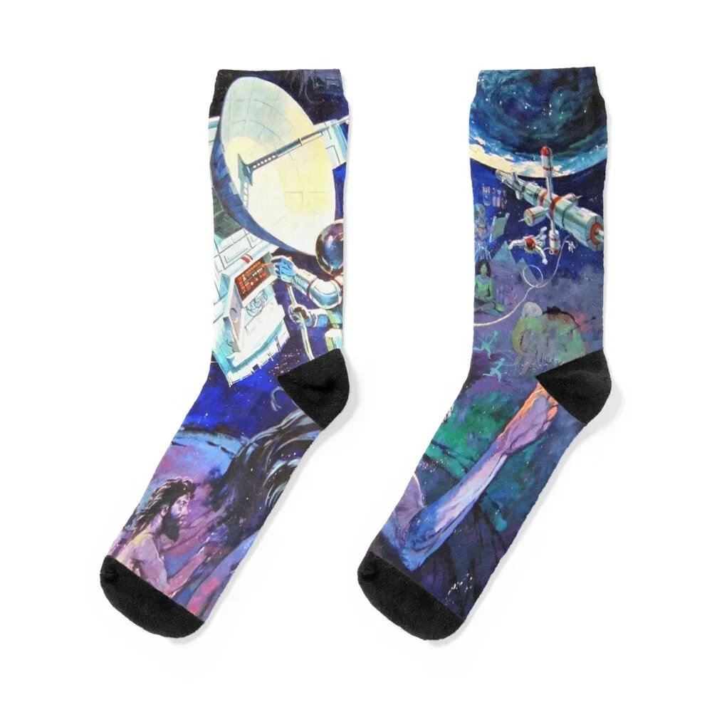 

Spaceship Earth Mural Socks custom New year's cute sheer Man Socks Women's