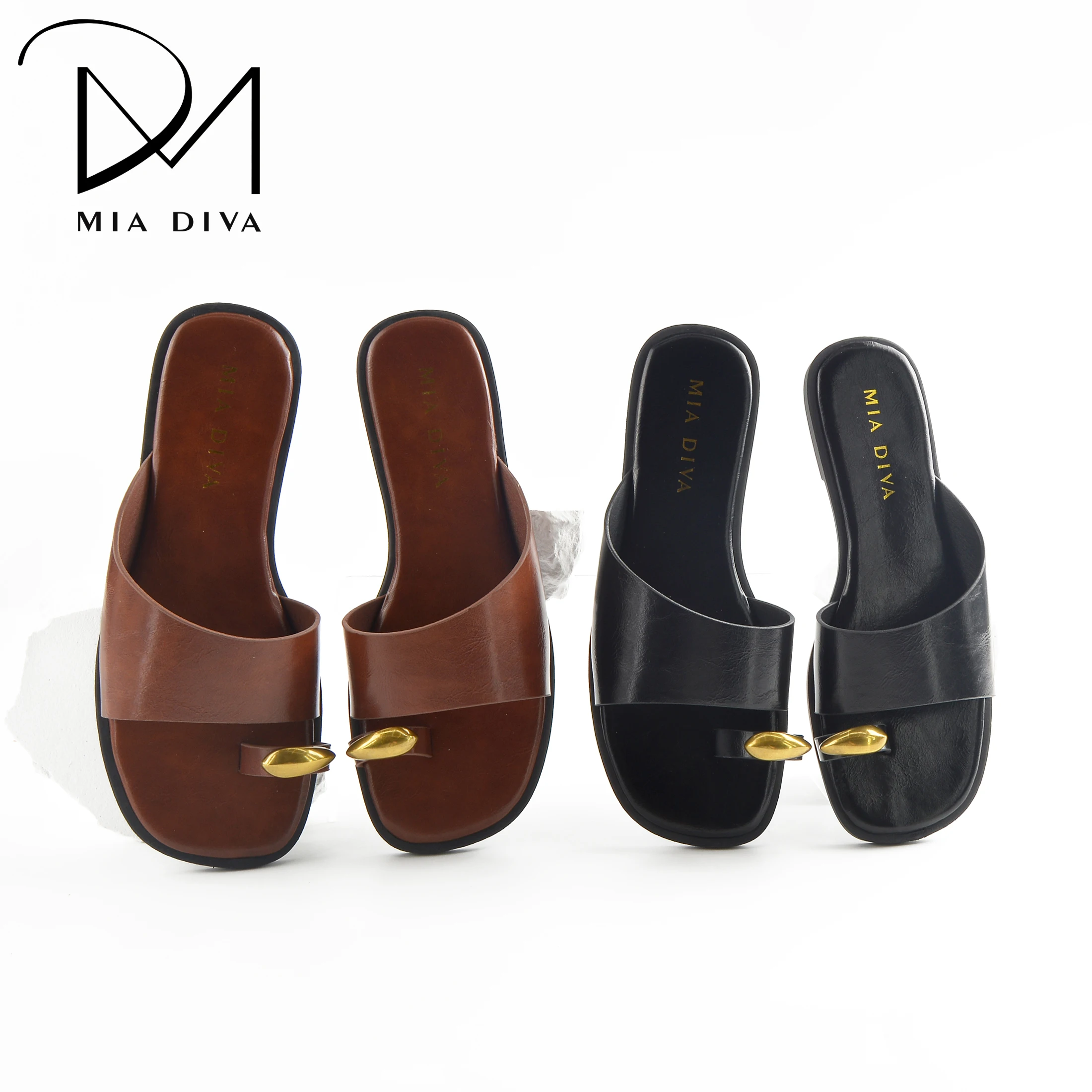 

2026 New Fashion Toe-Loop Slide Sandals, Non-Slip Soft Sole Flat Slippers for Women, Versatile Summer Outdoor Sandals
