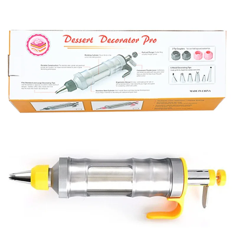 

Cookie press gun,Cream piping gun, Cookies Cream Filling Injector，Cake Decorating Piping Syringe, DIY Cupcake Decorating Nozzle