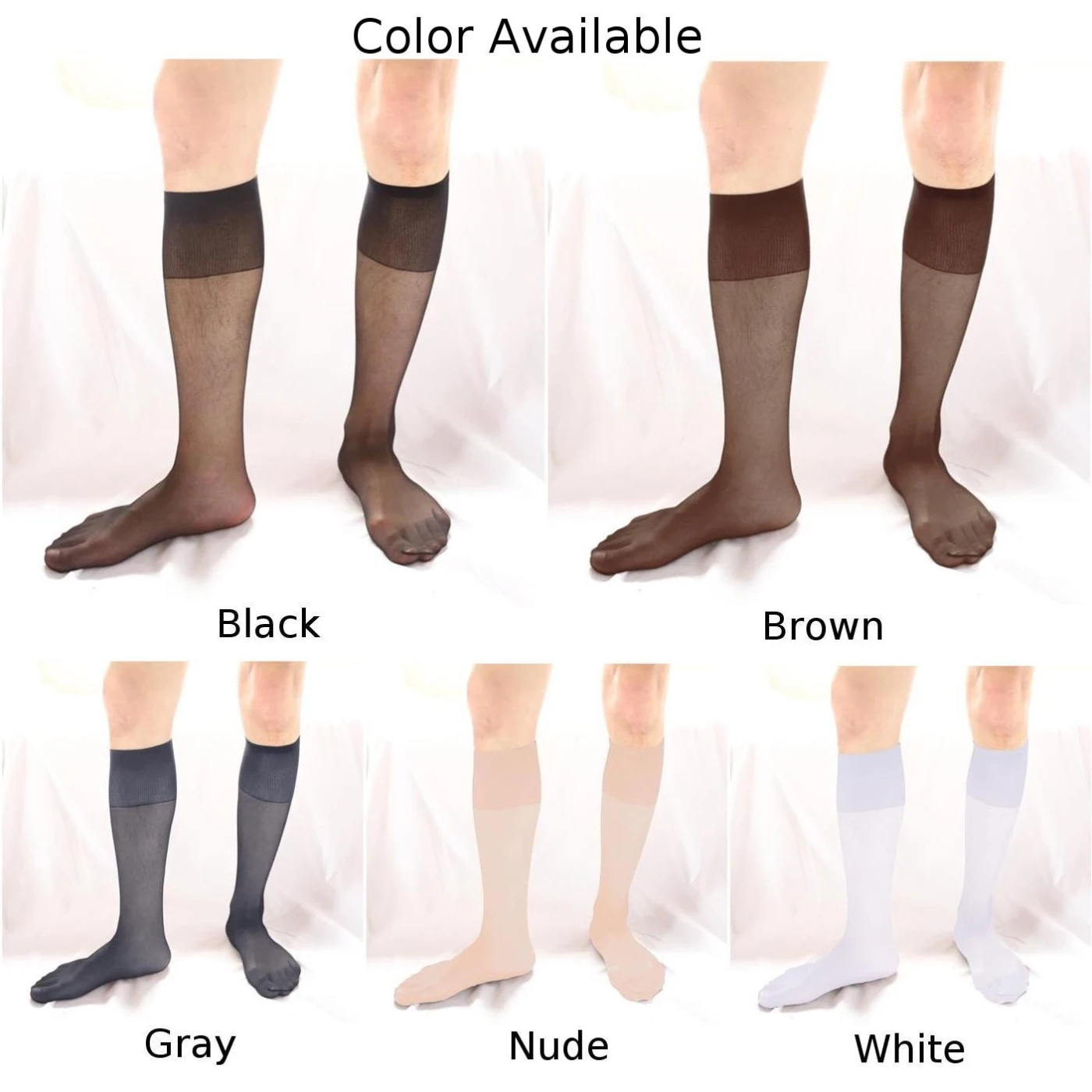 1 Pair Men's Casual Business Formal Dress Silk Socks Traceless See-Through Breathable Stockings Male Tube Socks