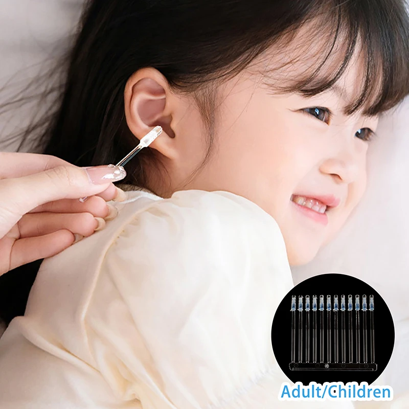 

24Pcs/box Disposable Sticky Ear Swabs Pick Reusable Ear Cleaner Soft Silicone Ear Wax Removal Tool Earwax Remover For Adult Kid