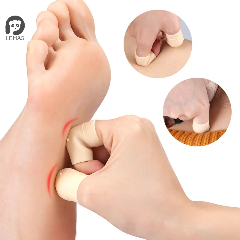 1 قطعة واقيات كم الأصابع من السيليكون توفر الإغاثة لتكسير الأصابع والذرة والبثور وحماية النسيج