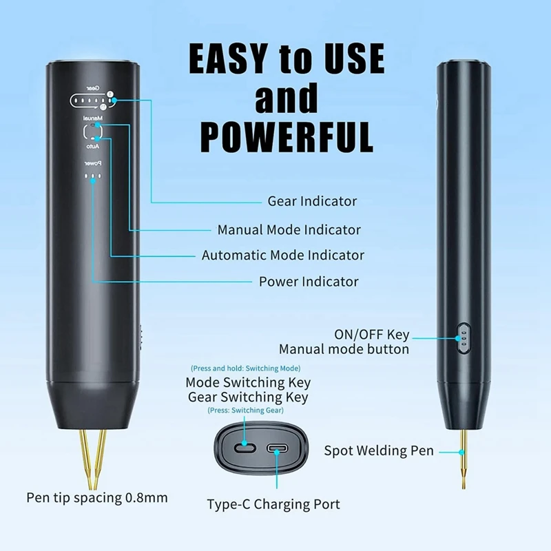 Battery Spot Welder, 11 Adjustable Levels, Automatic And Manual Modes, Suitable For DIY 18650 Batteries, (2M Nickel) Durable