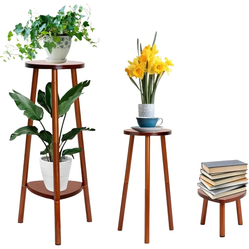 

Plant Stand Indoor Tall, 2Tier Convertible Wooden Rack,Corner Plant Stands, Multi-purpose Indoor Plant Shelf for Living Room