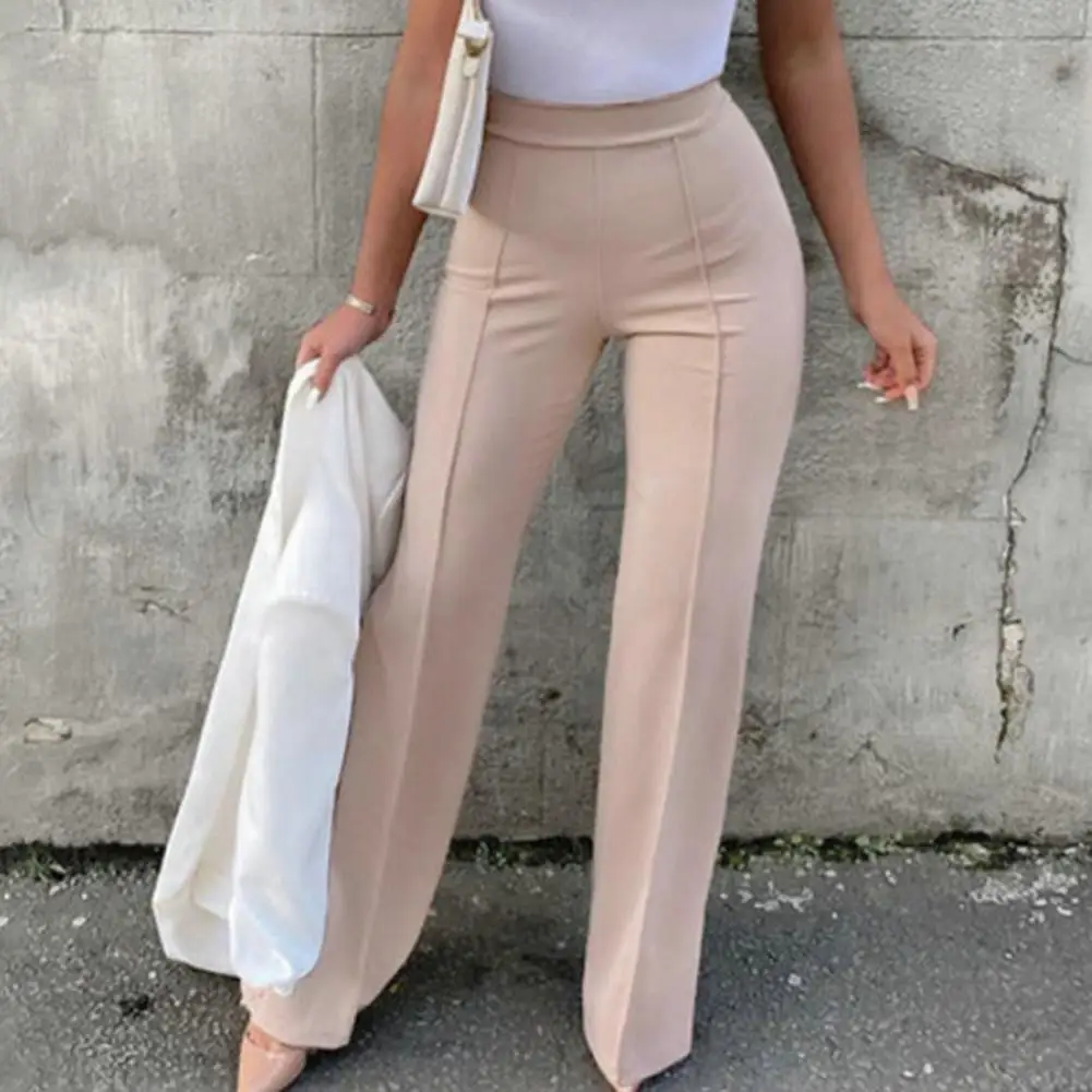 

2024 Fashion Office Wear High Waist Pants For Women Formal Pants Office Outfits Flared Trousers Black Ladies Pants Streetwear