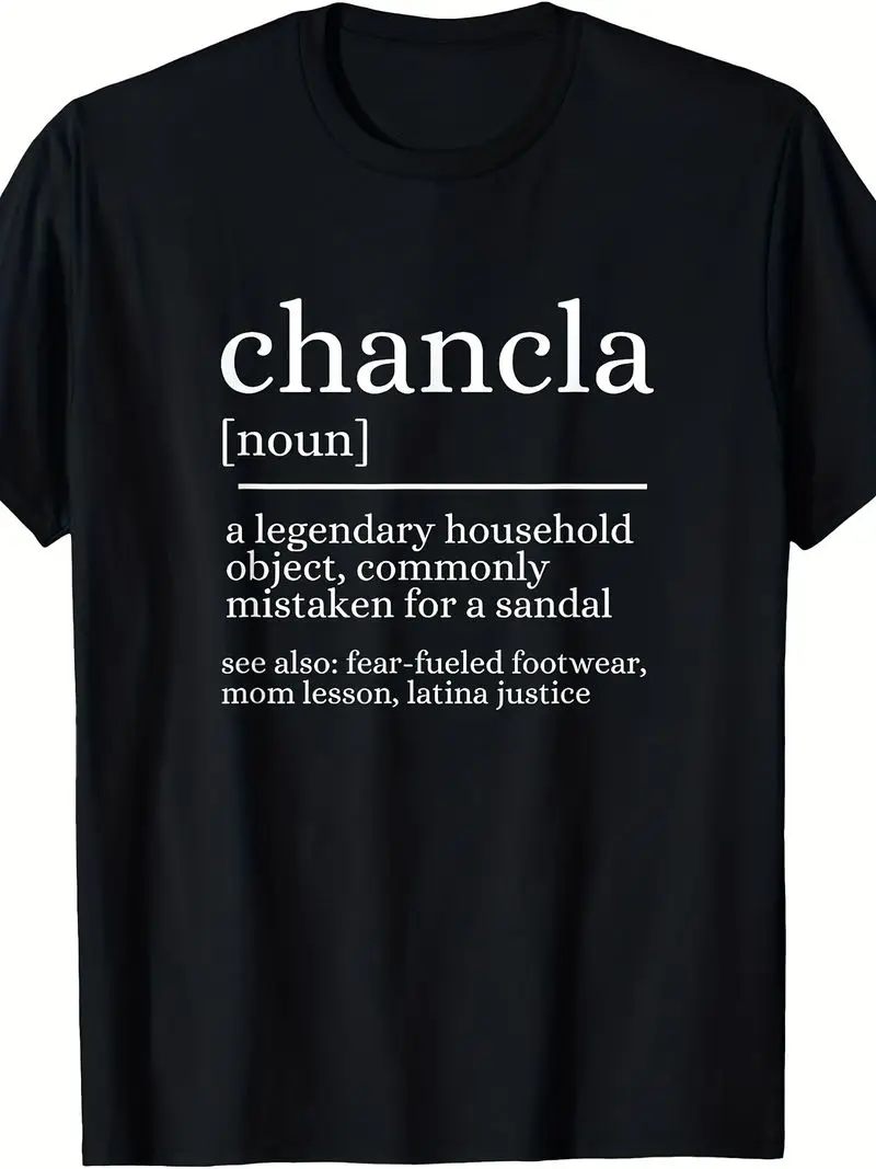 Chancla Definition Flip Flop Spanish Humor Funny Hispanic T-Shirt, Unisex 2025 Summer Short-Sleeved Printed Pure 220G Tee