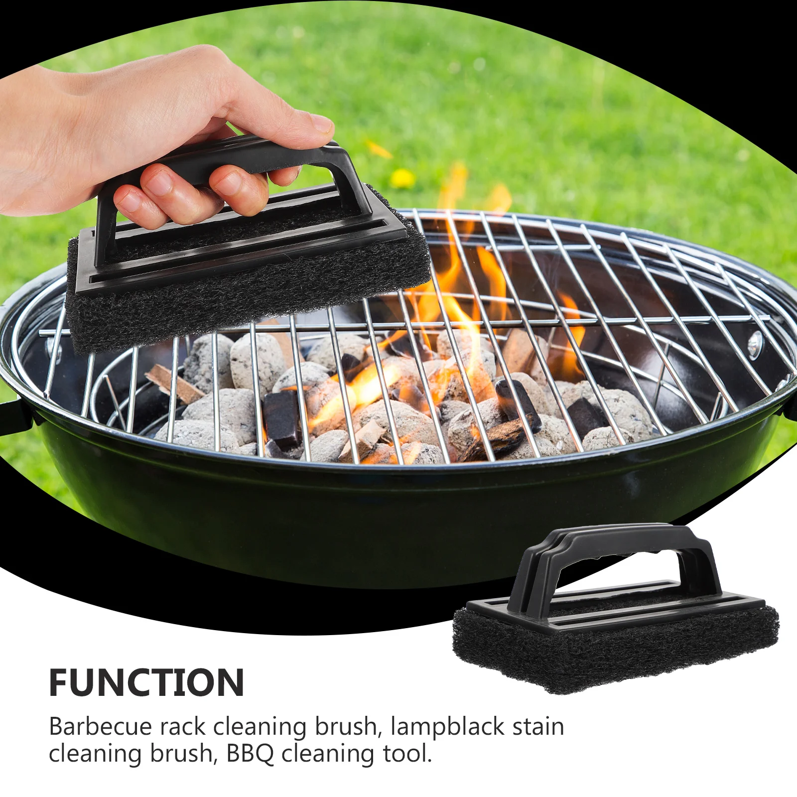 

3 Pcs Grill Cleaning Brush Sponge Portable Household Small Oven Outdoor BBQ Stainless Steel Pp Scrubber Accessory