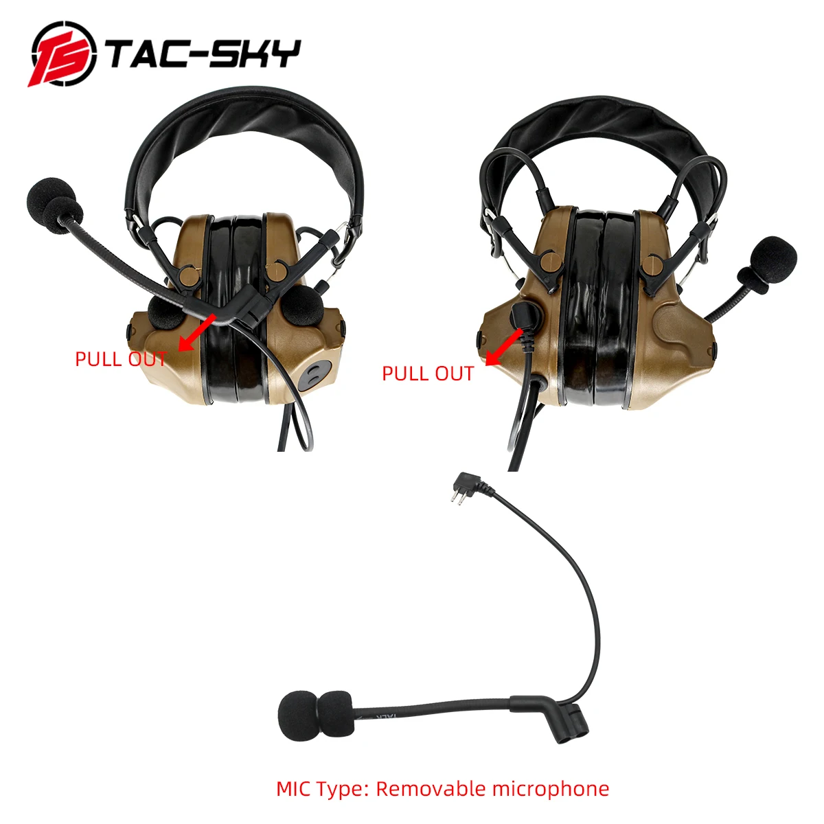 Imagem -02 - Tac-sky Tático c2 Comtac ii Fone de Ouvido Airsoft Caça Proteção Auditiva Tiro Muffs Walkie Talkie Ptt Fone de Ouvido ts