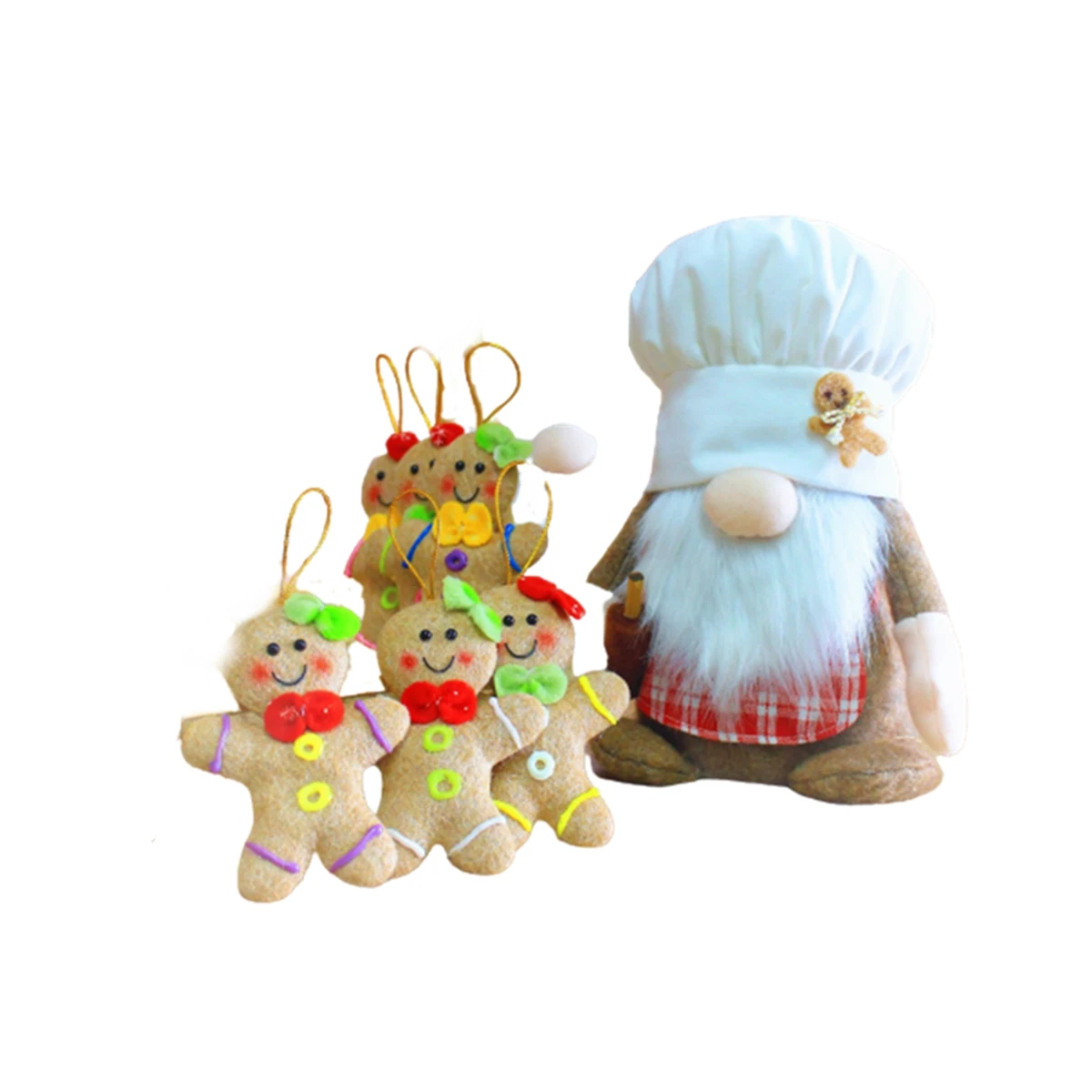 ABLU-Christmas Decoration Dwarf Chef Faceless European Style Home Hotel Gingerbread Man Ornament Christmas Gift