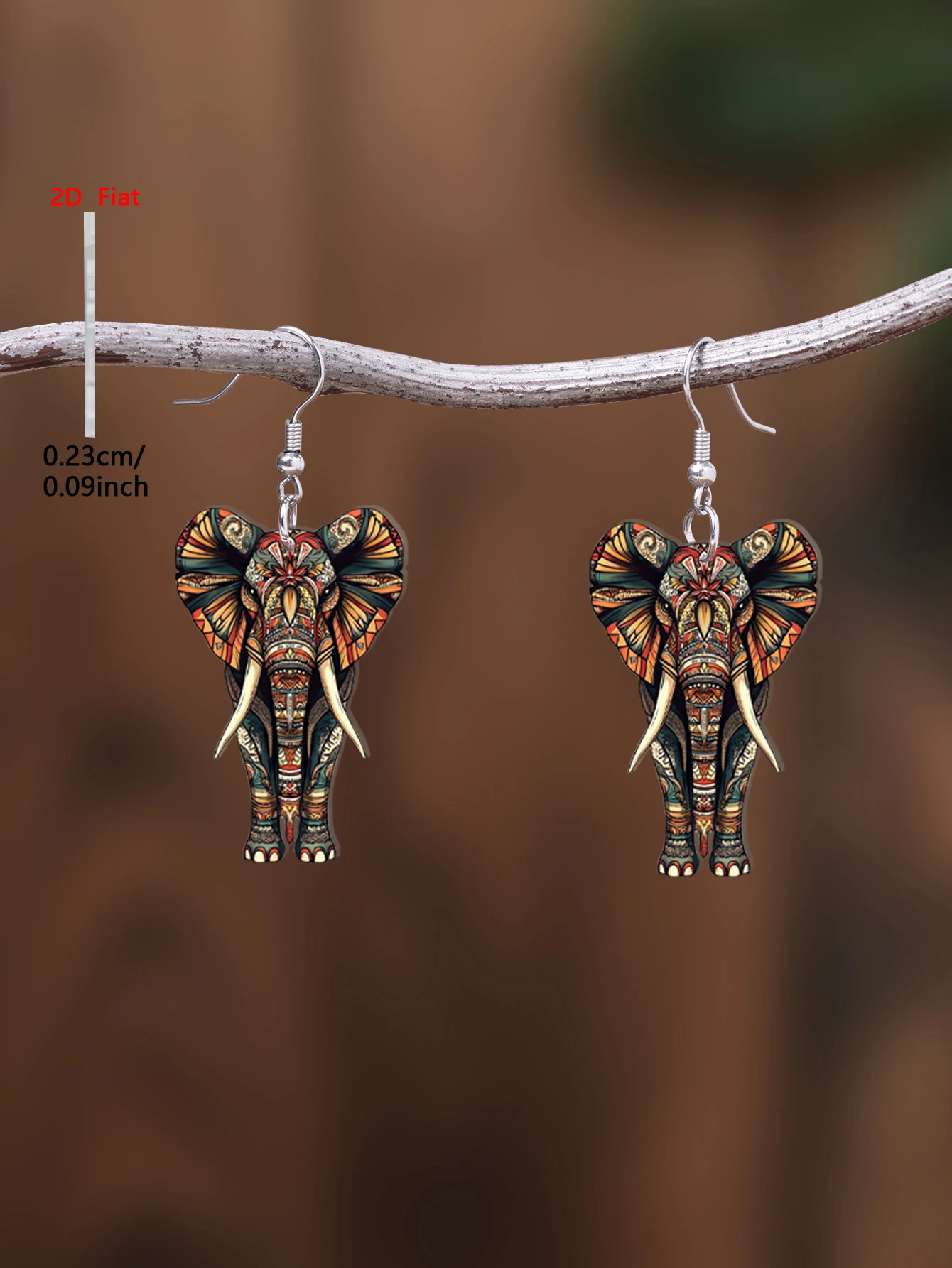 1 Pair of 2D Flat-1Pair Acrylic Pendant Drop Earrings with Mammoth Pattern, Elegant and Simple Style, Suitable for Women to Wear on Vacation or Parties, and Are Ideal for Everyday Wear