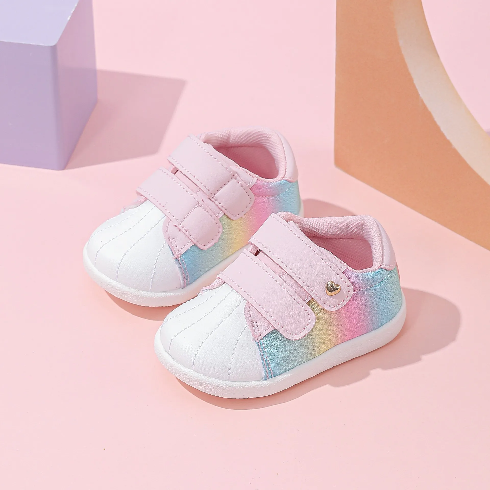 

New Baby Girls Walking Shoes Autumn Cute Pink Soft Sole Non-slip Classic Kids Casual Shoes Princess-style PU Leather Size 18-21