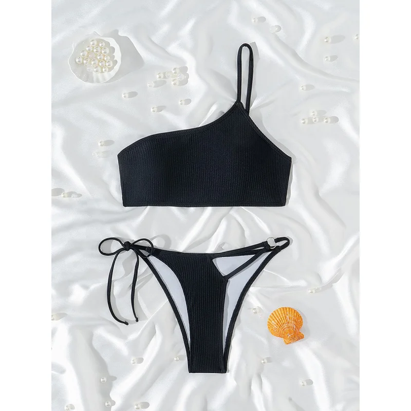 Fashion Two-Piece Bikini Set for Women Sexy Single Piece Back Buckle Simple Swimwear2025New Hot Sale