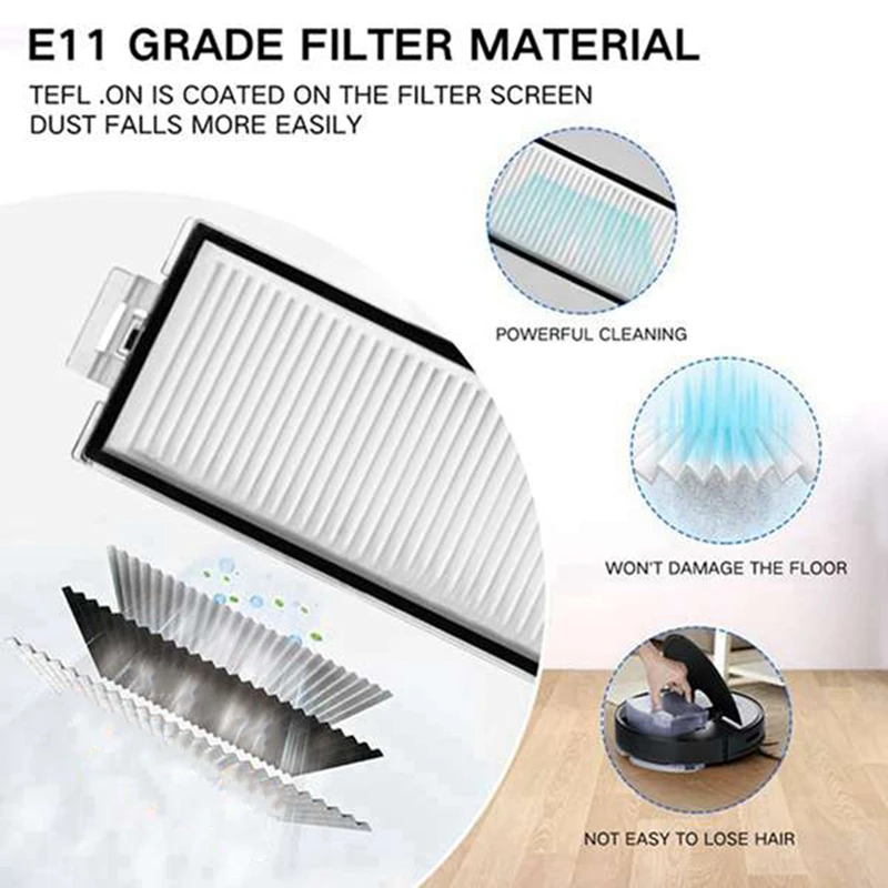 Фильтр НЕРА Для Xiaomi Roborock Q7 Max /Q7 Max +/T8, аксессуары, основная боковая щетка, тряпочка, робот-пылесос, новый пригодный для переработки