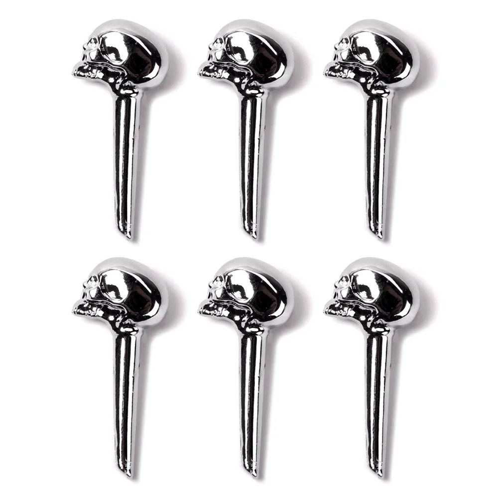 

Skull Head Guitar Bridge Pins Premium Metal Replacement String Pegs For Acoustic Guitar Durable Smooth Finish